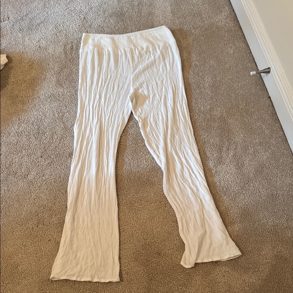 Shade & Shore White Casual Wide-Leg Bottoms